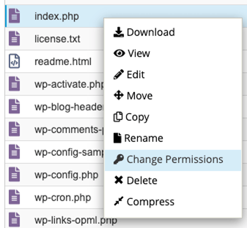 Change File Permissions Using cPanel